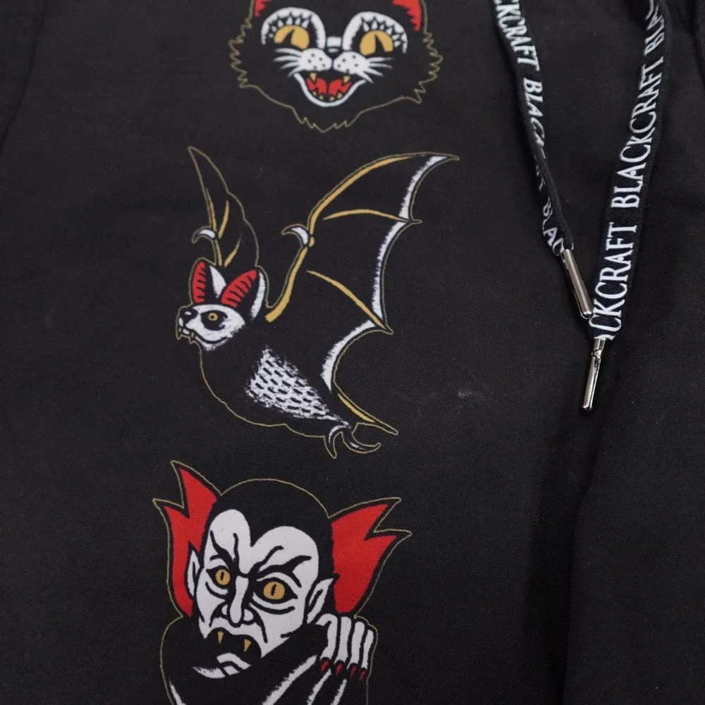 Blackcraft Board Shorts Mens 32 Black Halloween Vampire Bat Cat Swim Trunks